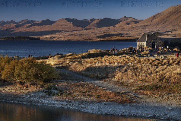 The Good Shepherd Church on the shores of Lake Tekapo in picturesque countryside, Lake Tekapo, New