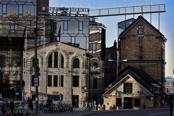 Combination of modern and historic buildings in the Rotermann quarter in Tallinn with urban