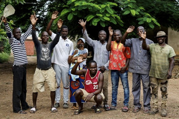 Group photo of employees at a rehabilitation center for men in Dar Es Salam, CI Bouaké, Dar Es