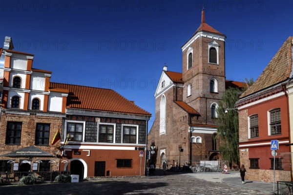 Historic buildings on Town Hall Square, Rathausplatz, Rathausplatz with an impressive cathedral