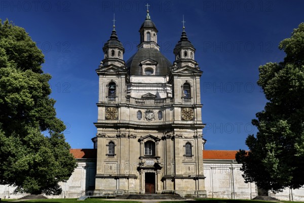 Baroque church of Pažaislis monastery with magnificent façade and towers, Kaunas, Kauno apskritis,