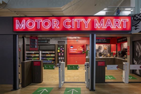 Detroit, Michigan USA - 14 January 2026 - The Motor City Mart convenience store at the Detroit Auto