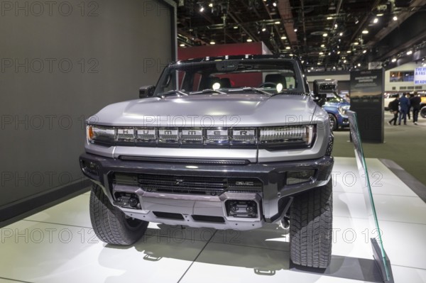 Detroit, Michigan USA - 14 January 2026 - The GMC Hummer EV Pickup 3x on display at the Detroit