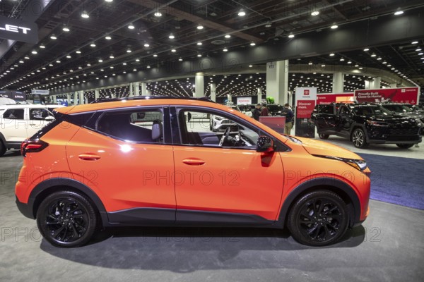 Detroit, Michigan USA - 14 January 2026 - The 2027 Chevrolet Bolt electric vehicle was on display