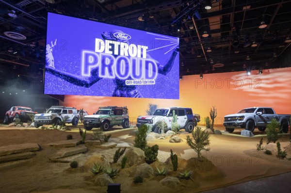 Detroit, Michigan USA - 13 January 2026 - Ford showed its off-road vehicles at the Detroit Auto