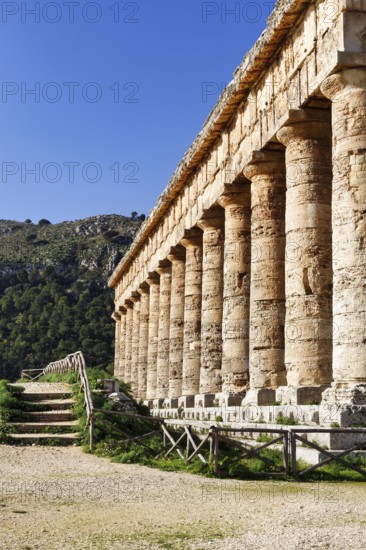 Elymian Doric Temple, Ruins, Ancient City of Segesta, Archaeological Site on Monte Barbaro,