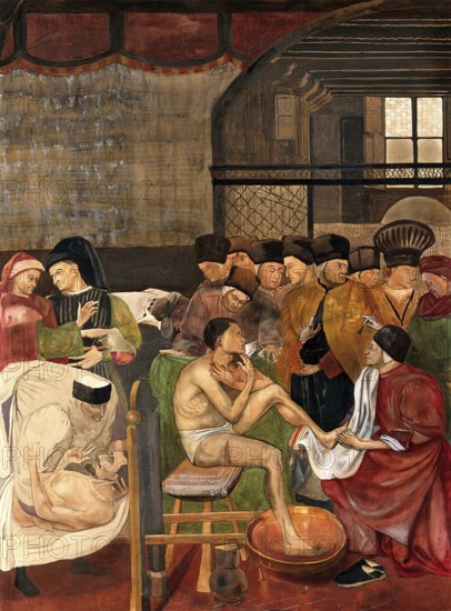 Krankenhaus Santa Maria della Scala in Siena, Ärzte und Chirurgen bei der Behandlung von Kranken,