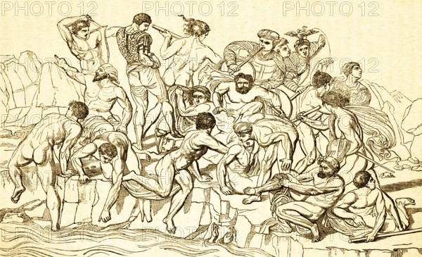 Fragment of the Battle of Ciscana, between Pisan and Florentine troops in 1364, after