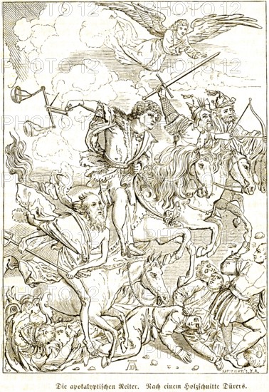 The Apocalyptic Horsemen, Bible, Revelation of John, Messengers of the Apocalypse, Last Judgment,