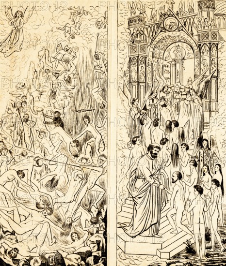 The Last Judgement by Hans Memling, both wings of the Gdansk World Judgement (c. 1470),