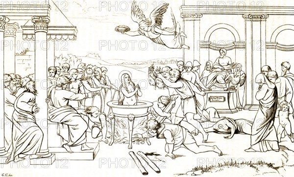Martyrdom of St. Felicitas, 2nd century, victim of Christian persecution, catholic faith, patron