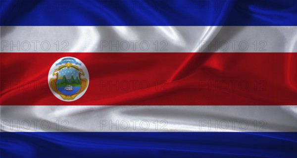 National flag of Costa Rica with cloth texture. Costa Rica flag with realistic texture background