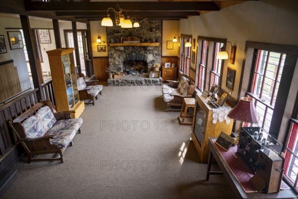 Interior view, living room in Manager's House, now Visitor Center, former Gold Mine Independence