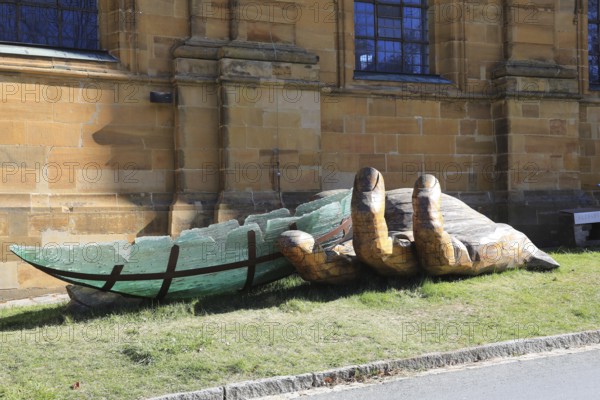 The glass ark, artists Ronald Fischer and Hubert Stern, a five metre long art object supported by a