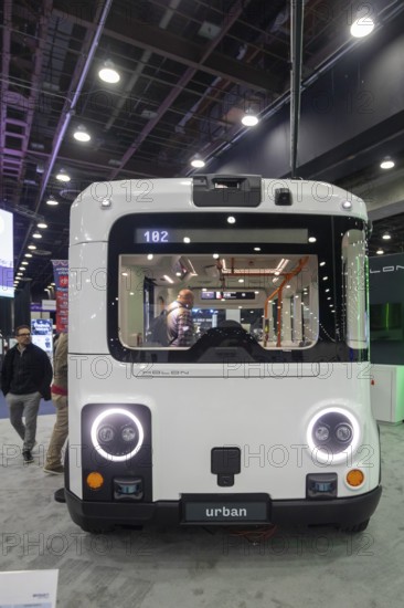 Detroit, Michigan USA - 14 January 2026 - The Holon Urban, an autonomous electric mass transit