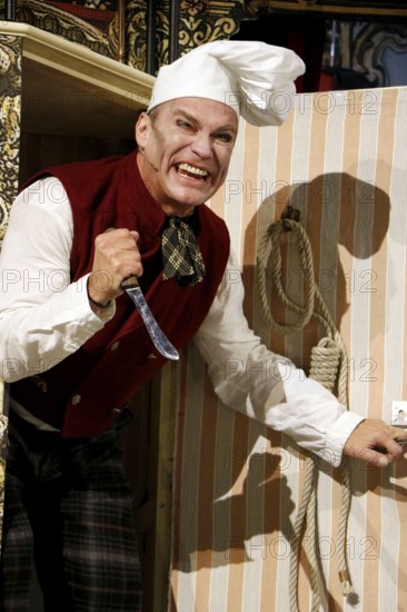 Pierre Besson during the photo rehearsal for SAUERKOHL AND MISDEEDS, a musical Wilhelm bush program