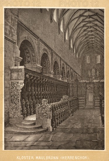 Herrenchor in Maulbronn Abbey, interior, former Cistercian abbey, medieval monastery complex,