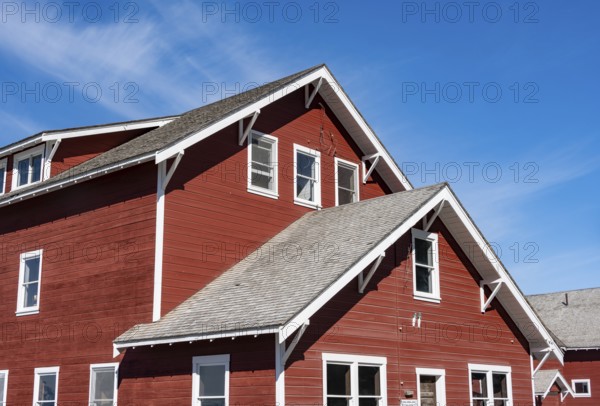 Red Kennicott Buildings in a Mountain Landscape, Historic Kennecott Copper Mine, National Historic