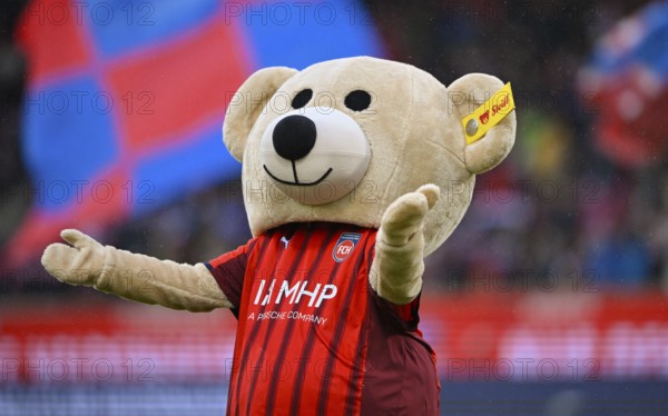 Mascot Paule 1. FC Heidenheim 1846 FCH Gesture Gesture Voith-Arena, Heidenheim, Baden-Württemberg,