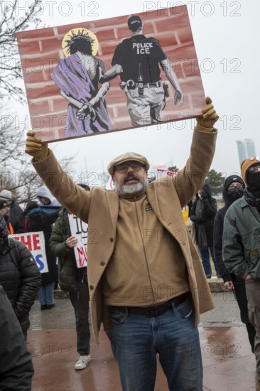 Detroit, Michigan USA - 10 January 2026 - Activists rally to protest the killing of Renee Nichole