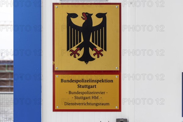 Federal police in Stuttgart Central Station. Because of the Stuttgart 21 construction site, the