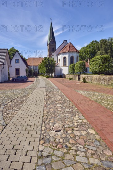 St. Paul's Church, general architecture, building, concrete paving stone walkway, paving stones and