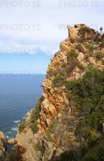 Bizarre rock formations on Capo Rosso, Piana, Corse-du-Sud department, west coast, Corsica,