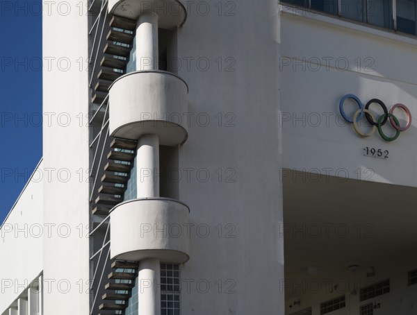 Staircase, Olympic Rings 1952, Olympic Stadium or Finnish Olympic Stadium, architects Yrjö