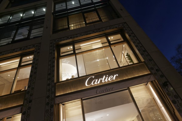 Maison Cartier Auf der Kö jewelry store, evening, luxury shopping, Düsseldorf, North