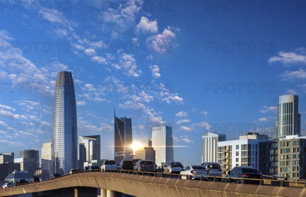 USA, California, Panoramic San Francisco financial district skyline in city downtown