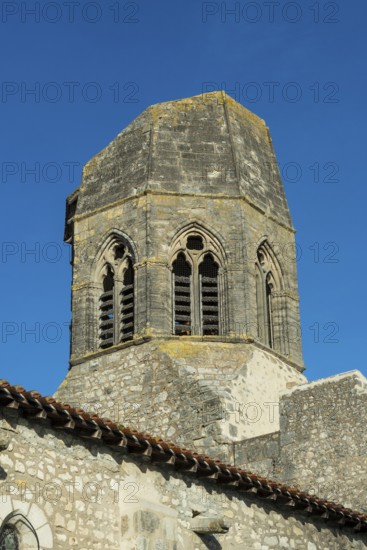 Charroux. The Church St jean Baptiste, the steeple it was destroyed by a lightning in 1662. Allier