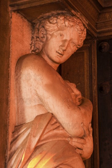 Statues in the arcades of the Biblioteca Nazionale Marciana, the National Library in St. Mark's