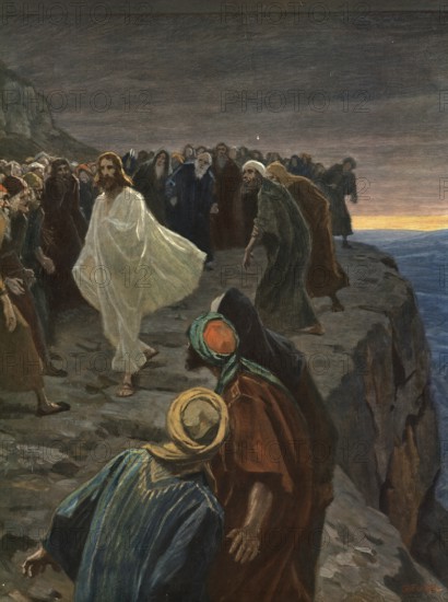 Scene from the biblical story, Cliff in Nazareth, refers to the traditional place, Mount Precipice,