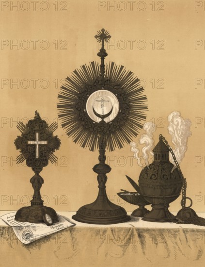 Scene from biblical history, sacral vessels that are closely linked to the life of faith, although