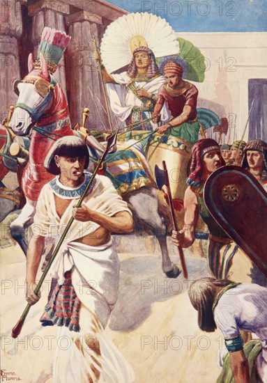 Scene from the biblical story, Joseph, son of Jacob, sold as a young man by his brothers to Egypt,