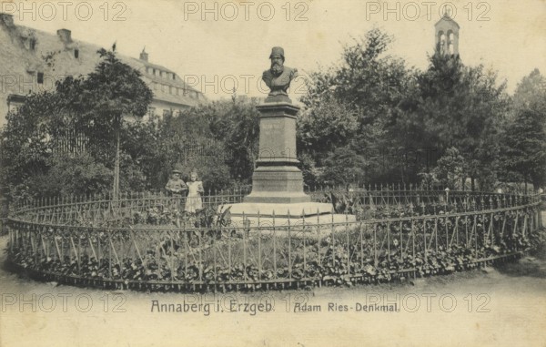 Annaberg, city in the Ore Mountains, Erzgebirgskreis, Saxony, postcard, view around 1900 - 1910,