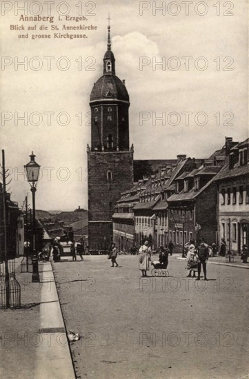 Annaberg in Saxony, St. Anne's Church, town in the Ore Mountains, Erzgebirgskreis, Saxony,