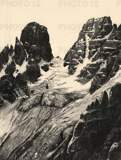 The Cristallo Glacier, Monte Cristallo, Kristallberg, the highest mountain in the Cristallo Group