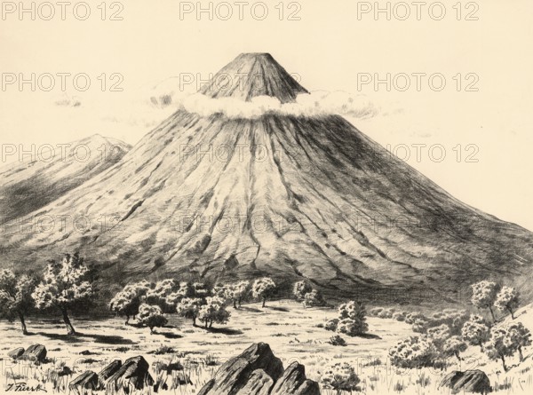 The Volcan de Agua, a stratovolcano near the city of Antigua Guatemala that has been inactive since
