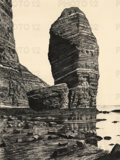 The monk and the preacher's chair on Heligoland, Schleswig-Holstein, Germany, authentic