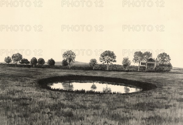 Soll, small, circular depression filled with water in the area of ground and terminal moraines,