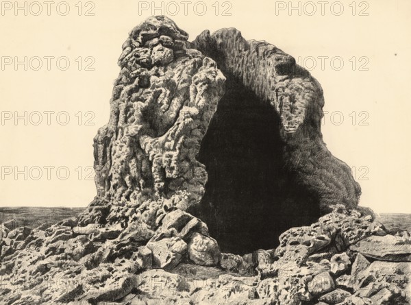 Cinder cone, Hornito, at the east foot of Montana del Fuego in Lanzarote, Canary Islands, Spain,