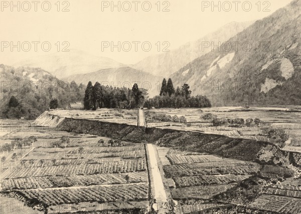 Fault at Midori in Central Japan caused by the great earthquake of 1891, Japan, authentic