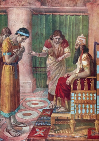 Scene from the biblical story, the biblical figure Daniel, who was abducted into Babylonian exile