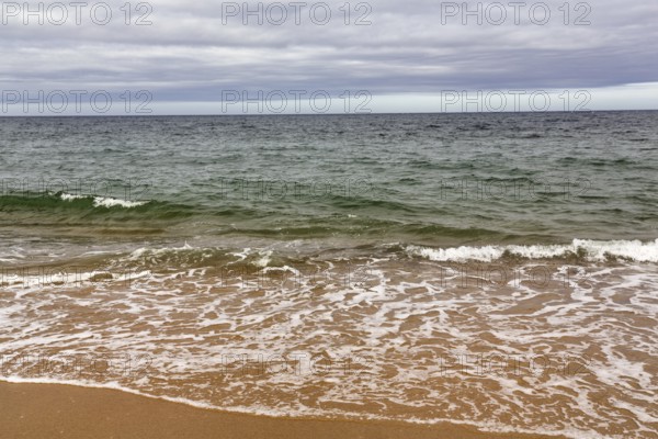Soft surf on beach, shoreline, autumn cloud cover, Provincetown, Race Point Beach, Cape Cod