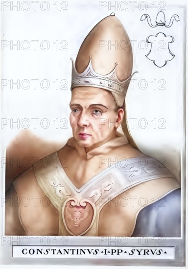 Constantine I (Constantinus I, born in Tyre, Syria, died 9 April 715 in Rome) was enthroned as pope