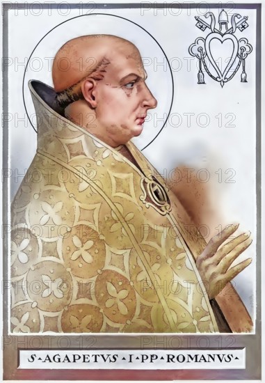 Agapitus I, also Agapetus or Agapet, born in front of 494 in Rome, died April 22, 536 in