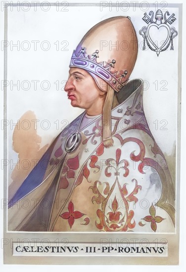 Coelestine III (born c. 1106 in Rome, died 8 January 1198 in Rome) was Pope of the Roman Catholic