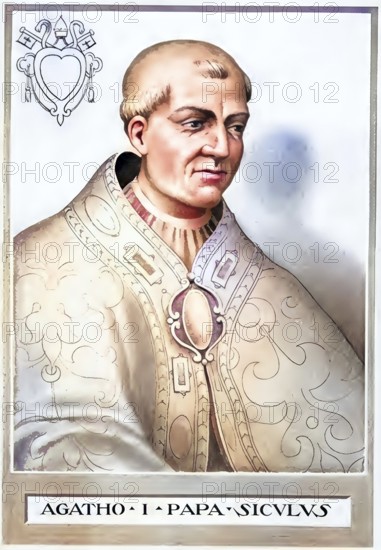 Agatho, also Agathon, died January 10, 681 in Rome, was Pope from 678 to 681, historical,