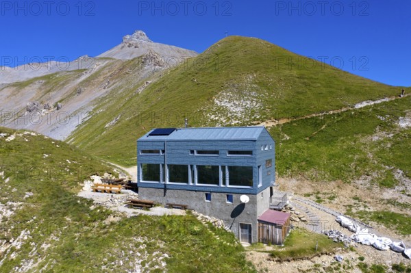 Cabane du Fenestral mountain hut on the Col du Fenestral mountain pass, Ovronnaz, Valais,